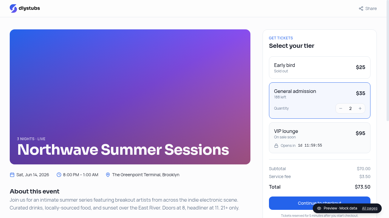 Public event page
