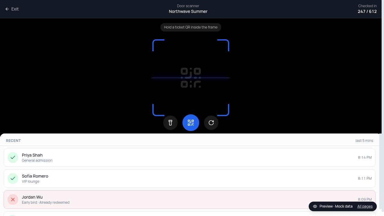 Door scanner UI