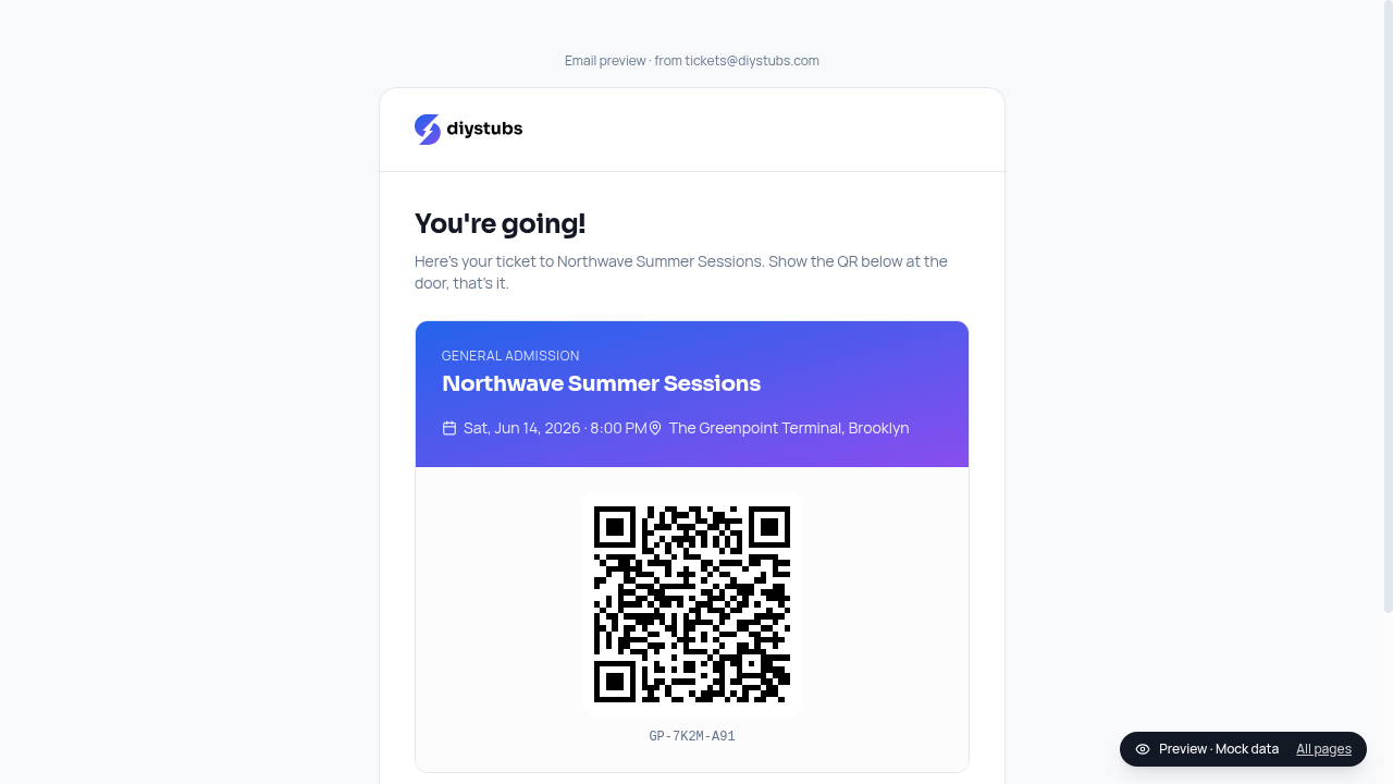 Ticket email